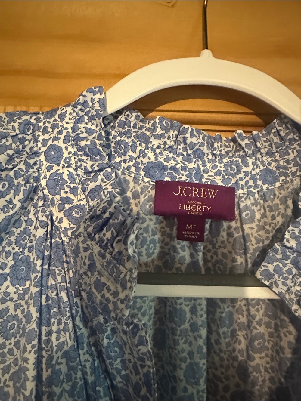 J. Crew Liberty London Light Blue Floral Long Sleeve Dress - Picture 5 of 9